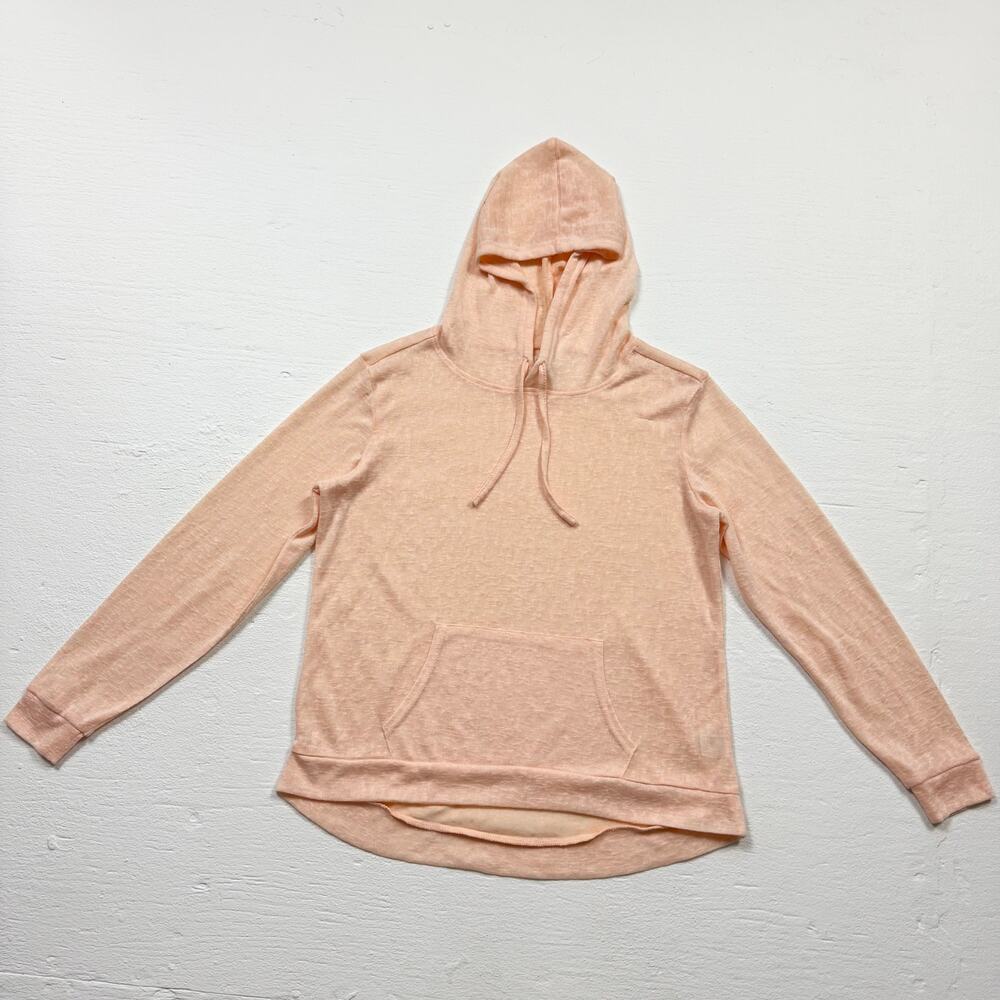 Weatherproof Vintage Light Peach Sheer Hoodie, Size Small